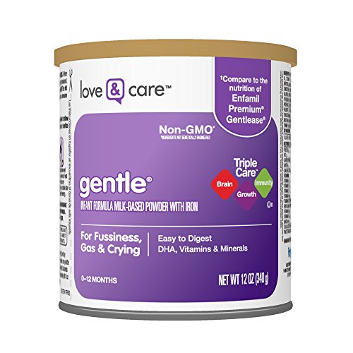 Love & Care Gentle Infant Formula Milk-Based Powder with Iron, 12 Ounce (Pack of 6)