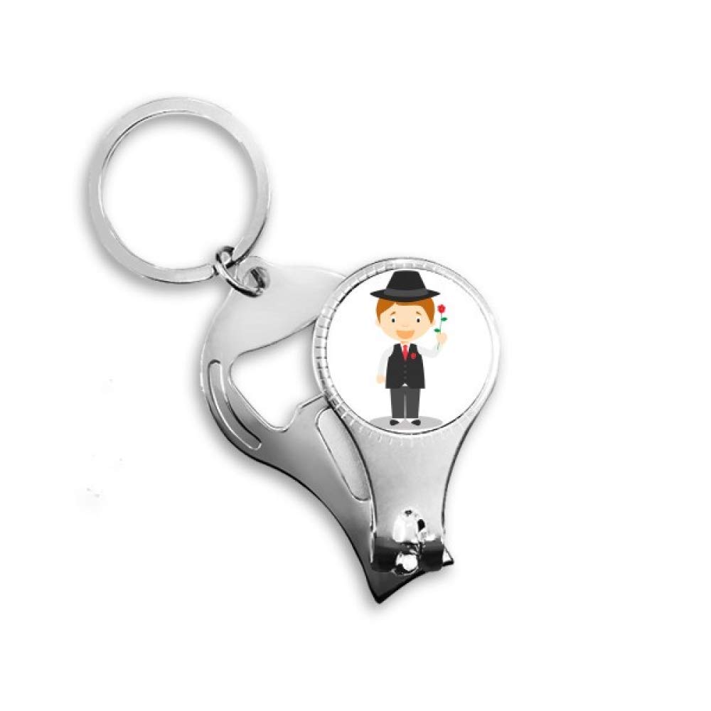 Anneau porte-clés décapsuleur noir motif Argentine, cadeau utile original