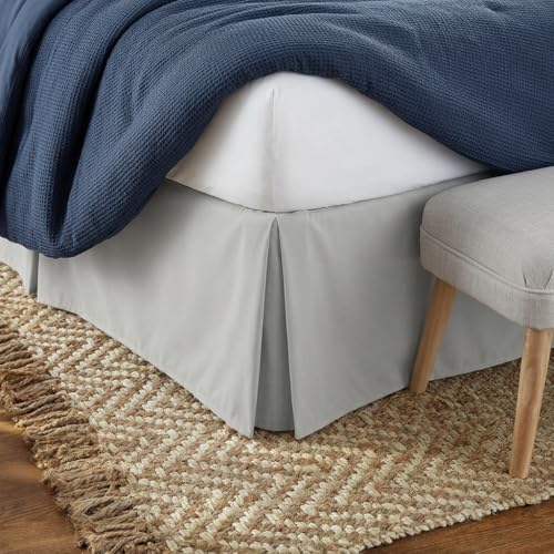 Linen Market Bed Skirt - Ultra Soft Microfiber - Easy Fit with 14 Inch Tailored Drop - Hotel Quality, Shrinkage & Fade Resistant - Bed Cover - Queen Bed Set - Bedroom Décor - (Light Gray)