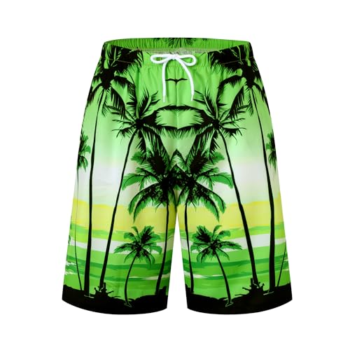 Image of Cromoncent Boy and Men Hawaiian Outfits Short Sleeve Shirts and Shorts Hawaiian Suits Beach Tropical 2 Pcs Vacation Sets