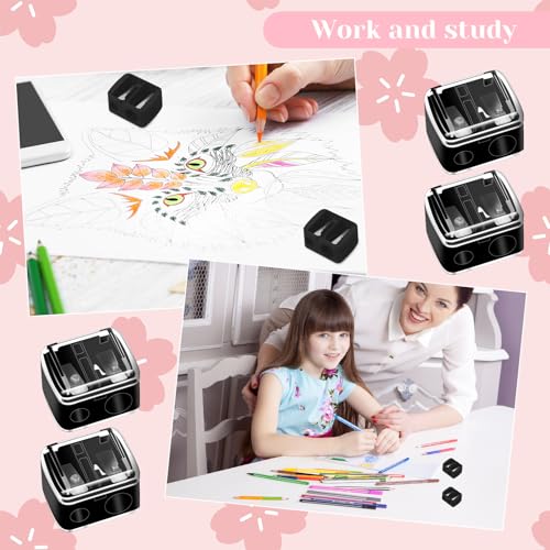 Image of 5 Pcs Cosmetic Pencil Sharpener, Eyeliner Sharpener Makeup Sharpener Small Lip Pencil Sharpener Manual Cosmetic Pencil Sharpener for Eyeliner Lip Liner Pencils (Black)