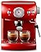 YQGOO Macchine da caffè domestiche, Macchine da caffè Home Commerciale Ufficio Italiano Semiautomatica Pompa a solenoide a Vapore Montalatte Macchina da caffè 19bar Rossa