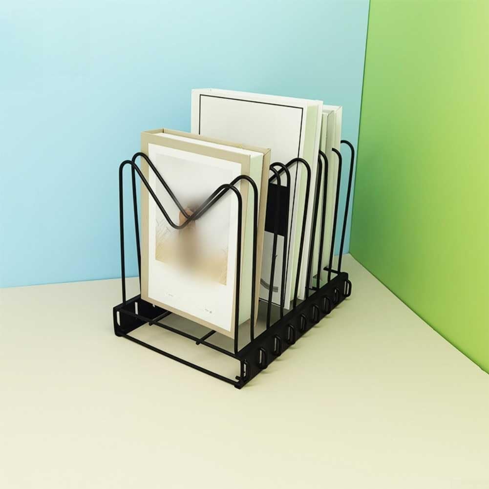 8 sezioni per organizer da scrivania con design regolabile, supporto in metallo per riporre documenti, libri e lavagne da cucina con rivestimento antigraffio e antiruggine