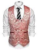 Coofandy Men Formal U Neck Double Breasted Dress Waistcoat Vests