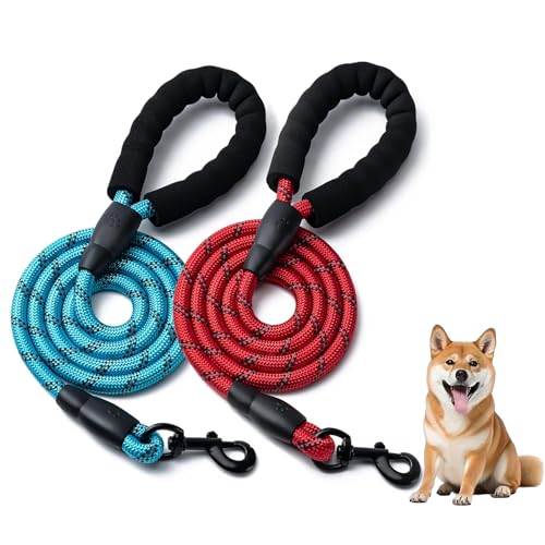 TJT 犬 リード 持ちやすいスポンジ取っ手 小型犬 中型犬 大型犬用リード しつけ 訓練 伸縮 軽量 丈夫 夜間 反射 8