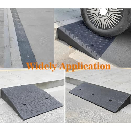 2 Pack 2'' Rise Heavy Duty Rubber Curb Ramp - 3 Tons Loading Dock Ramp for Driveway, Car Slope, Bike, Vehicle, Warehouse, Sidewalk, Wheelchair by GIFTRANSFER - Image 6