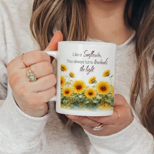 Image of TIED RIBBONS Gift for Mom, Birthday Gift for Mom Women Wife Mother in Law Mummy (Sunflower Handcrafted Flower with Ceramic Coffee Mug & Greeting Card) - Anniversary Birthday Gift Set