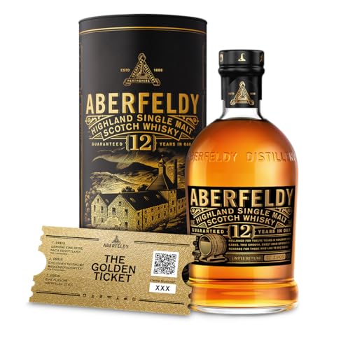 Aberfeldy 12 Jahre Highland Scotch Single Malt Whisky, 40% Vol., 700 ml, inkl. Golden Ticket, in...