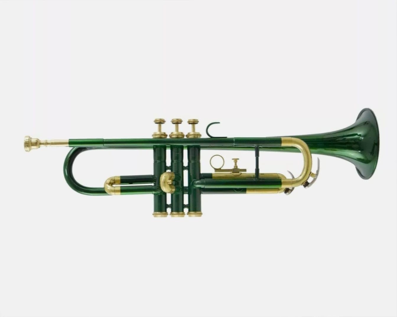 Rmze Standard Bb Trumpet Set – Green Trumpet-2431 with Hard Case, 7C Mouthpiece, Valve Oil – Ideal for Students & Band Performances – Musical Instrument-image-3
