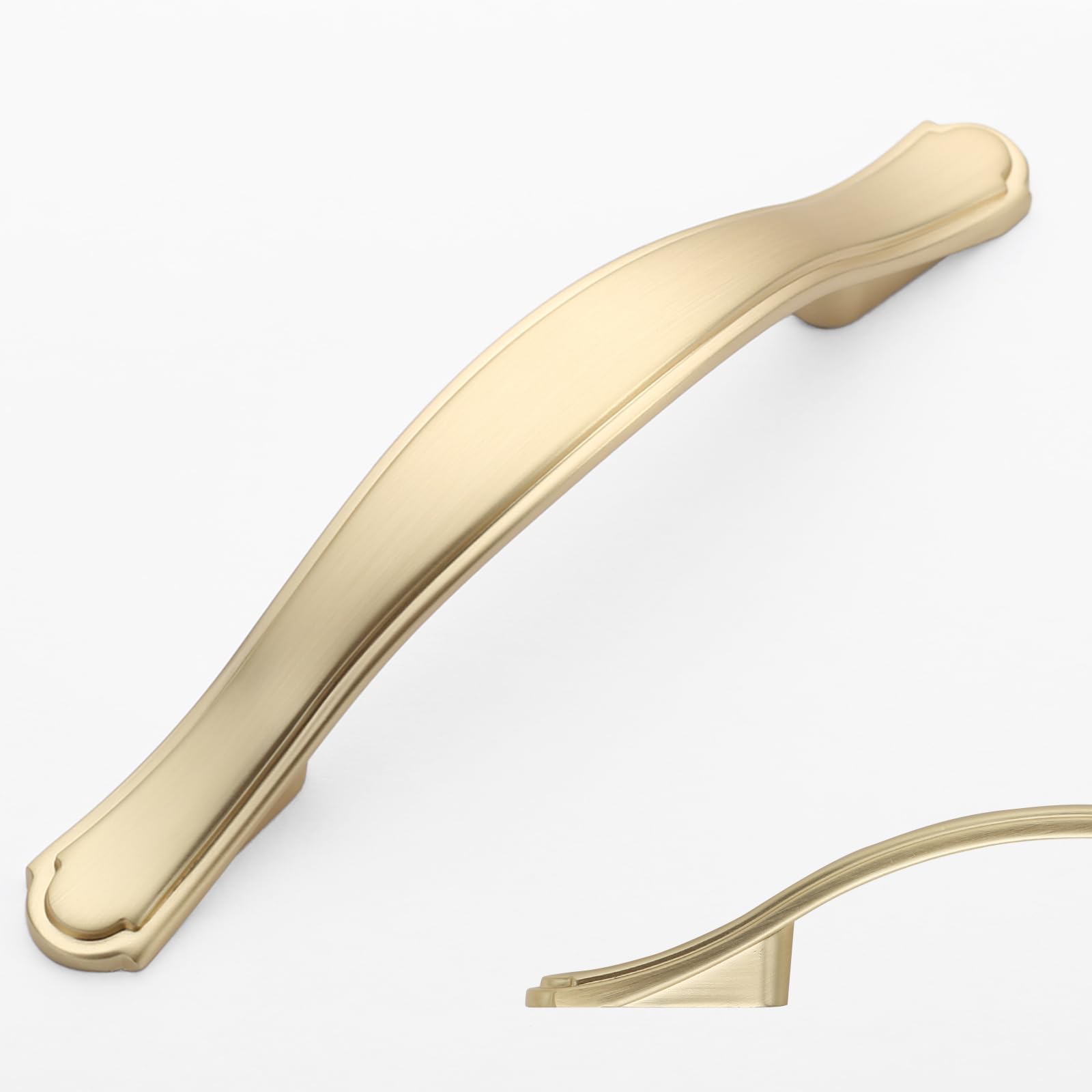 Asidrama 10 Pack 3 Inch(76mm) Brushed Gold Kitchen Cabinet Handles Cabinet Pulls Kitchen Cabinet Hardware for Cupboard Drawer Pulls Dresser Handles