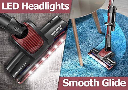 Roomie Tec Elite Cordless Stick Vacuum Cleaner for Self-Standing, Up to 35min, Removable Battery Pack, LED