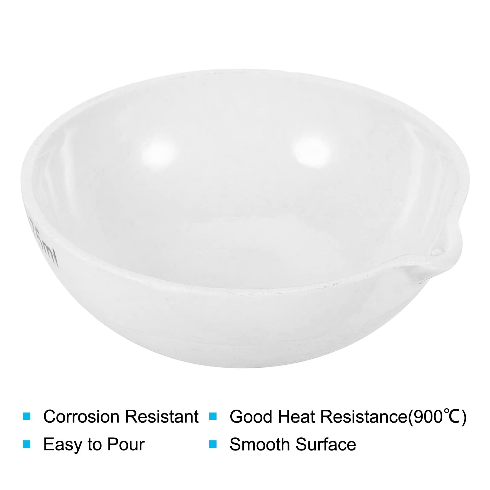 PATIKIL 75ml Piatto Crogiolo Porcellana 2 pz Vaschetta Evaporazione Ceramica Vaso Tazza per Fondere Squagliare Raffinare