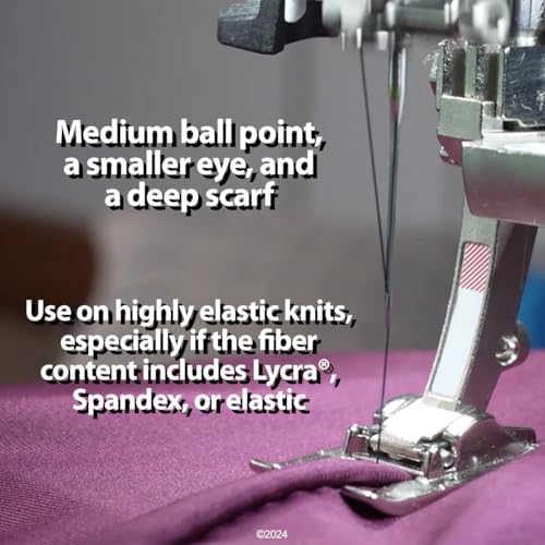SCHMETZ Stretch Sewing Machine Needles - Precision Needles, Size 90/14, 5-Needle Cards, Pack of 1 - Thumbnail 4