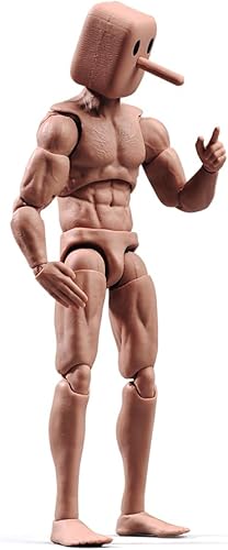 Figura de acción masculina a escala 112, figura muscular súper flexible y fuerte de 6 pulgadas, cuerpo Notaman, cabeza cuadrada, figura de acción en