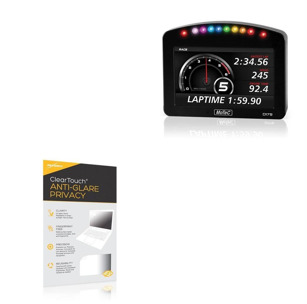 BoxWave Screen Protector Compatible with MoTeC D175 (5 in) - ClearTouch Anti-Glare Privacy (2-Pack), Privacy Screen Protector Flexible Film Anti-Glare