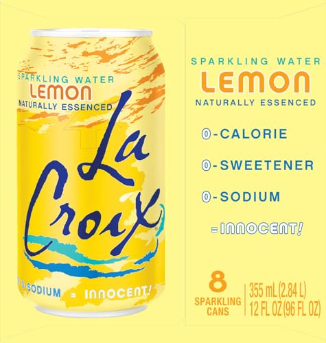 Image of La Croix Sparkling Water, Lemon 8pk, 12 Fl Oz (pack of 8)