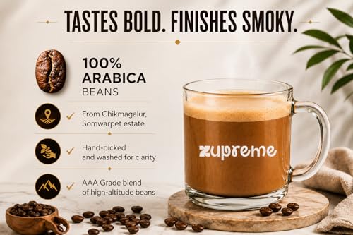 Image of Zupreme Premium Coffee Red Wine Barrel Aged | Premium Specialty Coffee Beans | Oak Barrel Infused | Rich, Smooth & Aromatic | Freshly Roasted | Limited Edition Coffee | 250 Grams