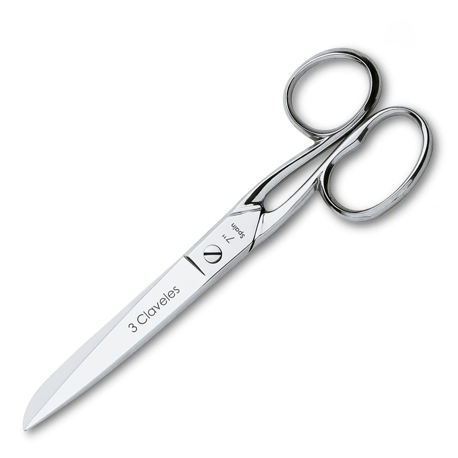 3 Claveles Tijera de Modista de Acero de Carbono, Plateado, 17,5 cm - 7"