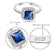 EVER FAITH 925 Sterling Silver Princess Cut .25ct Sapphire Color CZ Lady Daily Ring - Size 9