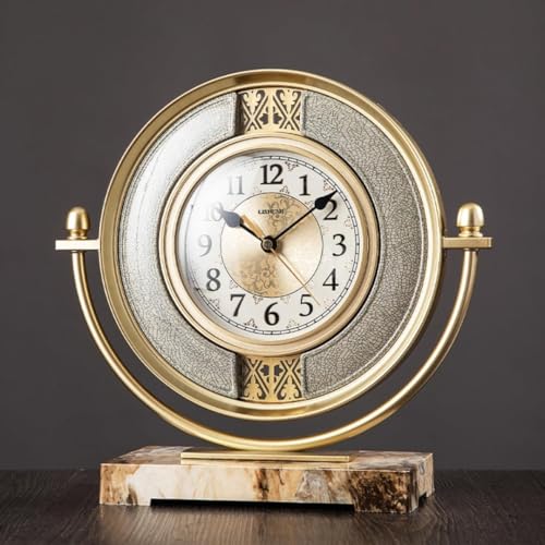 Reloj de mesa tranquilo para salon y dormitorio con dial legible y marco gris 4