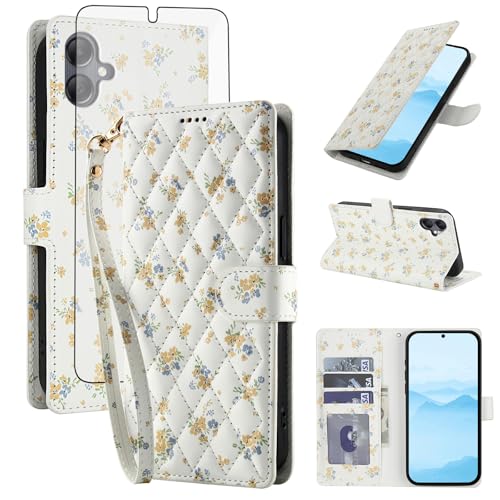 Coque Samsung Galaxy A06 5G antichoc avec protège-écran en verre et porte-cartes