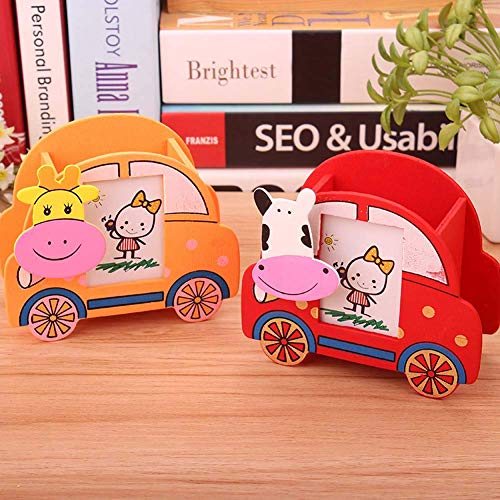 Image of Return Gift for Kids Birthday Party - Wooden Pencil Stand - Pack of 12 pcs (Assorted Design and Color)