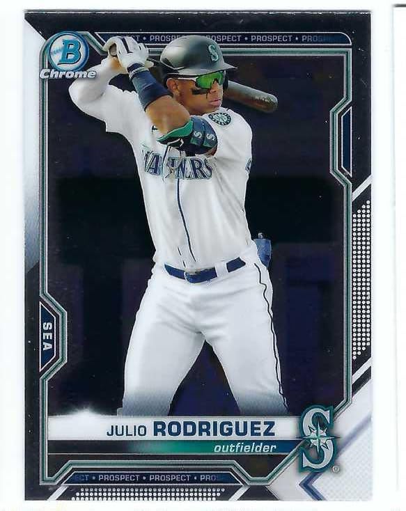 JULIO RODRIGUEZ 2021 Bowman Chrome Prospects #BCP86 Card Seattle Mariners Baseball