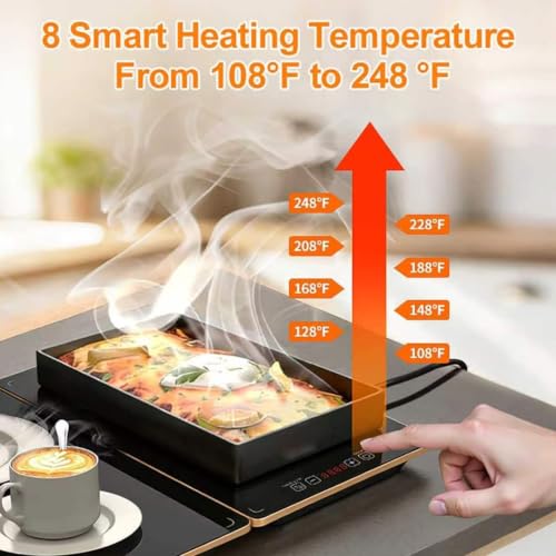 Bandeja calefactora eléctrica para mantener platos calientes sin resecar 4