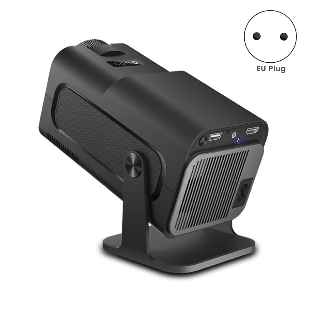 Bamberg HY320 Mini Neuer Nativer 720P Android 11 4K-Projektor 300ANSI Wifi6 BT5.0 Outdoor Tragbarer 180°-Projektor EU-Stecker
