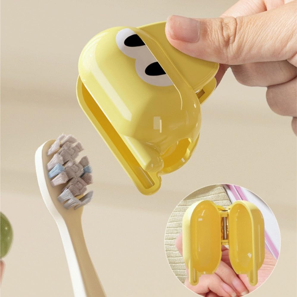 Porta Spazzolino Decorazione, Coprispazzolino Portaspazzolino, Portatile Da Viaggio Multifunzione Moderno(Yellow,3pcs)