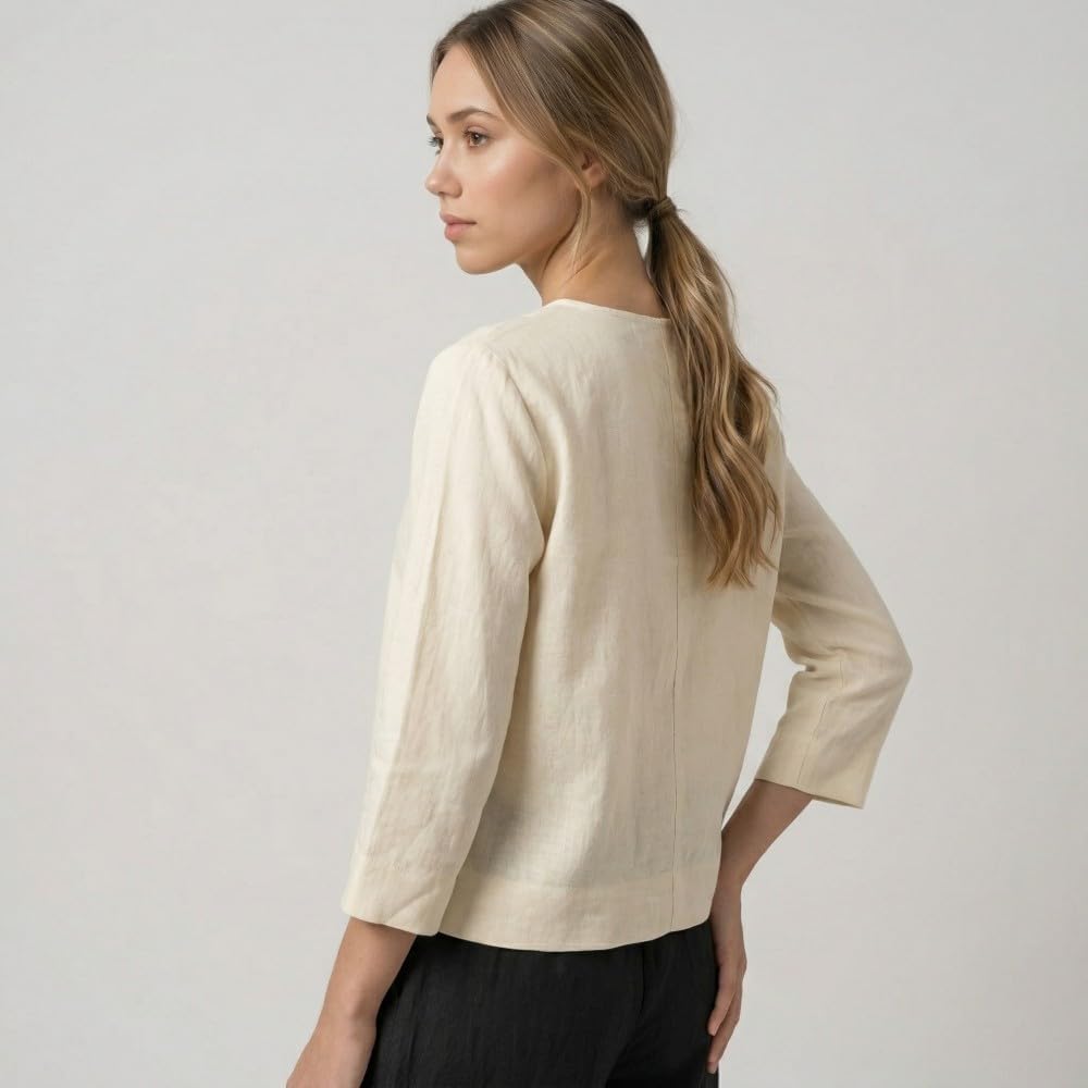 Sewing Patterns for Women's Linen Blouse in 8 Sizes（XS-4XL）, Beginner Sewing kit for Women's Clothing, Multi-Size, Gift for Sewing Enthusiasts. The kit Includes Full-Color HD Step-by-Step tutorials