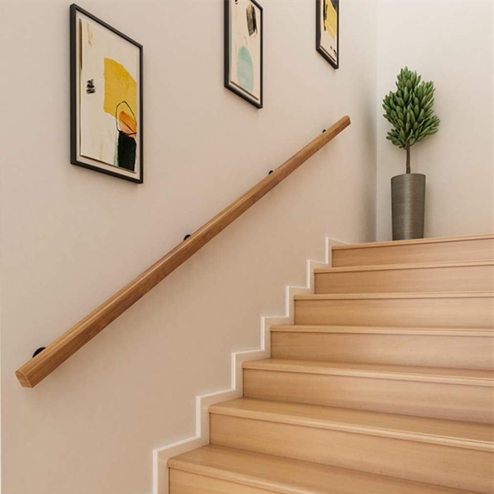 LQSYBHD Wooden Stair Handrails, Hand Railings for Stairs Indoor Outdoor, Sturdy Safety Wall Mount Support, Non-Slip Staircase Handrail for Home Garden Corridor, Lofts Decking, Kinde(Size:3.28ft/100cm)