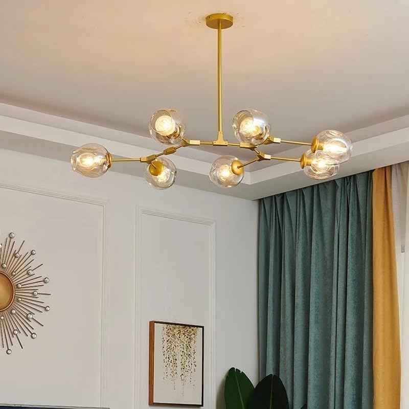 Lustre LED en verre moderne pour illuminer une villa et une chambre
