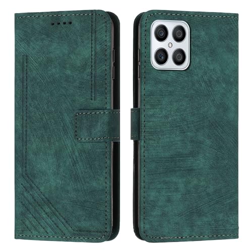 Étui compatible avec Huawei Honor X8 portefeuille flip vert