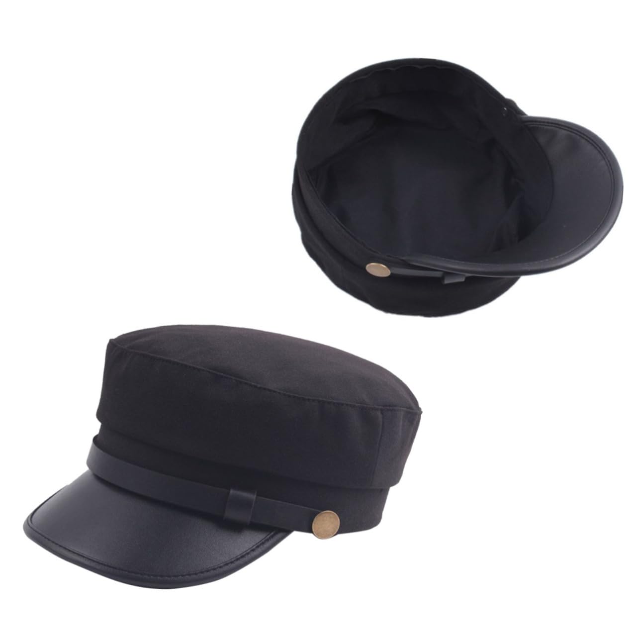 minkissy Men Women Unisex Beret Cap Flat Top Casual Beret Hats for Outdoor Activities Black