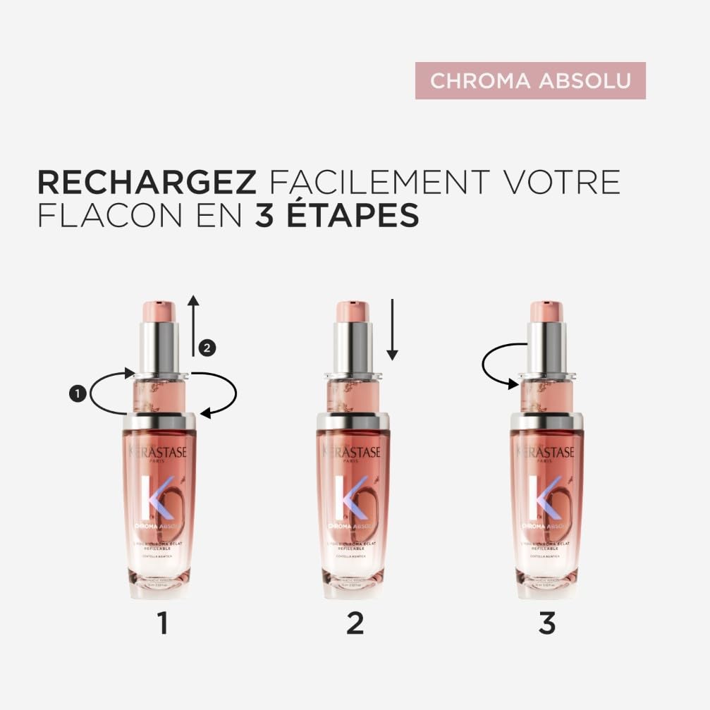 KÉRASTASE Chroma Absolu - L'Huile Chroma Éclat Rechargeable - Huile Capillaire Brillance Multi-Usage - Soin Thermo-Protecteur Sans Rinçage - Extrait de Centella Asiatica - Cheveux Colorés