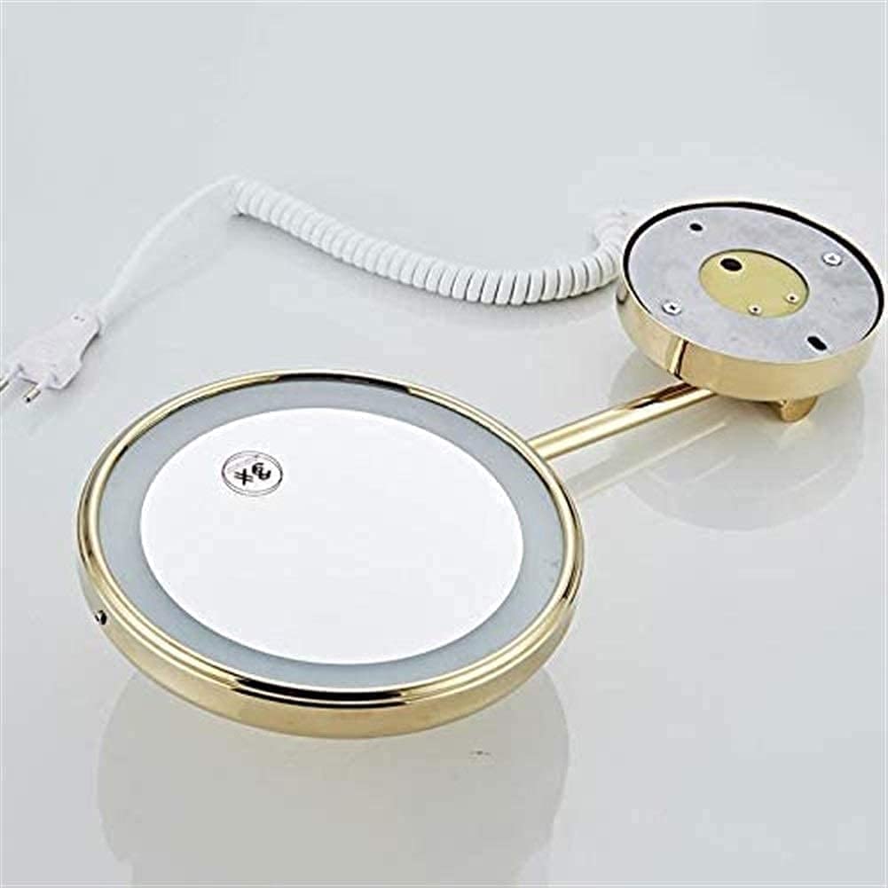 Espejo de tocador, espejo de maquillaje, espejo de tocador, espejo de maquillaje montado en la pared, espejo cosmético con aumento 3X, espejo de tocador extensible con rotación de 360 ° para baño