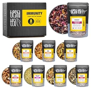 Tiesta Tea – Herbal & Rooibos Tea Dry Flight Sampler, Premium Loose Leaf Tea – Herbal, Rooibos, Hibiscus & Turmeric Tea – 8 Resealable Sample Pouches