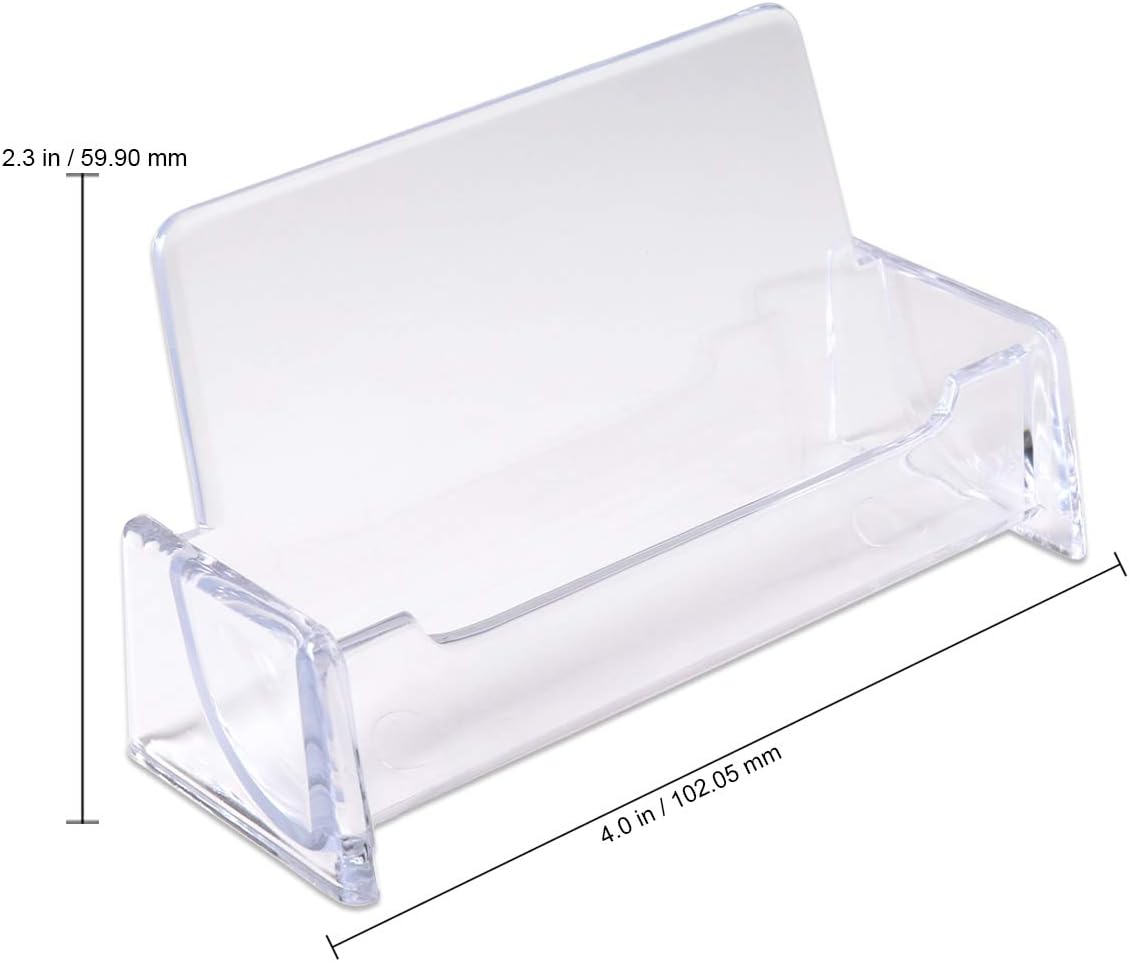 Beauticom Standard Style Business Card Holder Organizer Stand Display for Offices, Receptionist, Salons, and Businesses (Clear, 12 Pieces) : Office Products