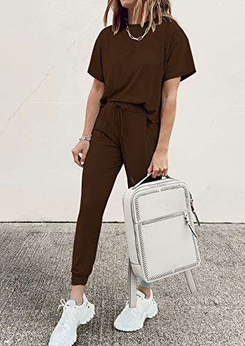PRETTYGARDEN Women's Two Piece Sets 2025 Summer Spring Jogger Pants Travel Vacation Lounge Outfits Airplane Matching Clothes