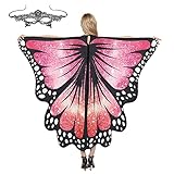 🦋【Multifunktions】Schmetterlingsflügel eignen sich für rollenspiele, karneval, weihnachtsfeiern, halloween-partys, strandpartys, party-requisiten, maskeraden und den täglichen gebrauch. Setzen sie die flügel eines schmetterlings auf, als ob ein schmetterling fliegt.