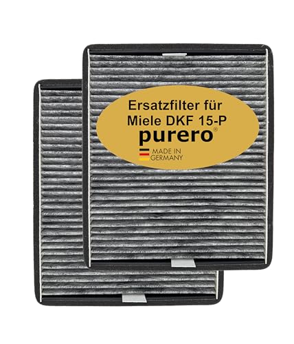 purero® Ersatzfilter DKF 15-P passend für Miele Dunstabzugshauben DA 25xx / DA 2450 / DA 2580/4002516429159 / 11762550 / 28996423EU1- Geruchsfilter - Made in Germany