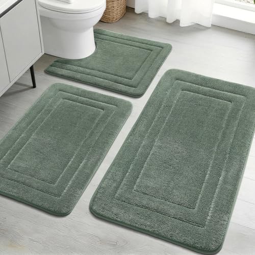 YIHOUSE 3-Piece Memory Foam Bath Mat Set