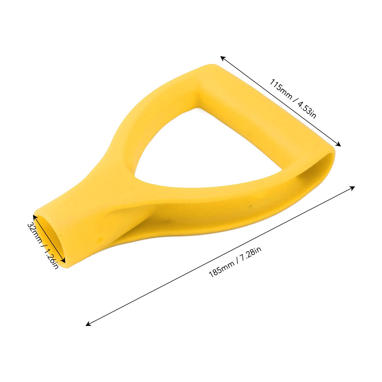 Shovel D Grip Handle Inner Diameter 32mm PVC Spade Snow Shovel Replacement Handle Garden Accessories for Spade Snow Scoop Digging Raking Tool (Yellow)