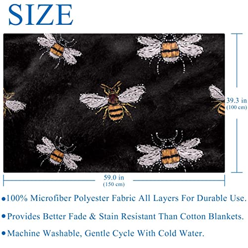 Couverture douce chaude abeille plaid 150x100 pour camping - 6
