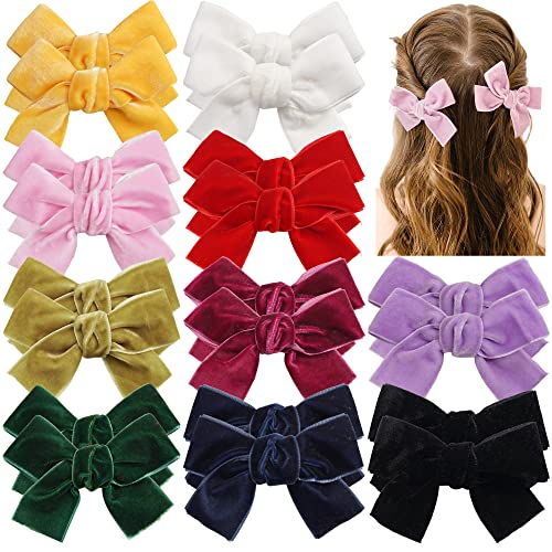 Image of Ayesha Velvet Hair Clips and Barrettes for Toddlers - 20pcs Christmas Hair Accessories with Hair Bows