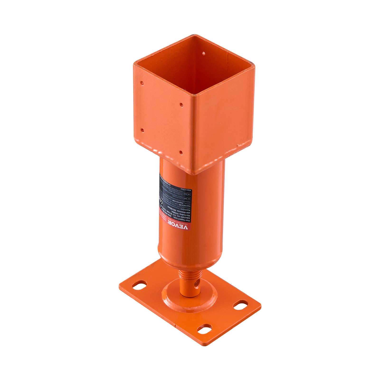 VEVOR Cric à Vis pour Poteau 101,6x101,6 mm, Support de Levage à Poutre Réglable, Plage Hauteur 33,53-47,5 cm, Capacité de Charge 11203,73 kg, Vérin Poteau pour Nivellement Temporaire Plancher Maison