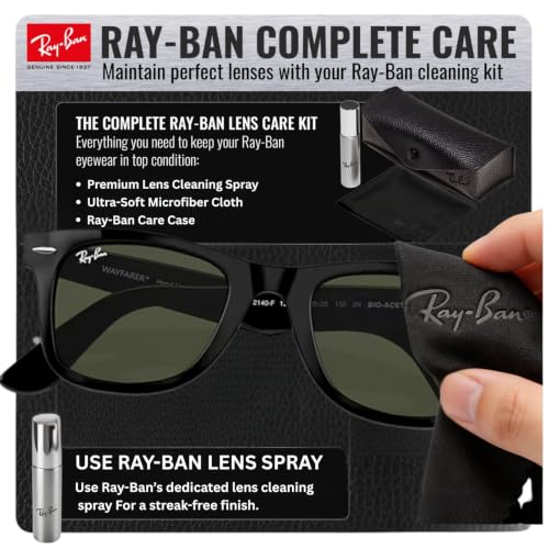 Image of Ray-Ban RB2140F ORIGINAL WAYFARER CLASSIC BIO-BASED LOW BRIDGE FIT Square Shape Sunglasses with Official RayBan Eyewear Kit