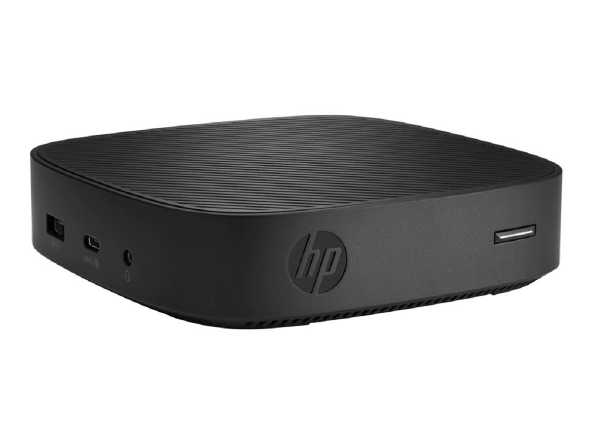 HP t430 - Thin Client - DTS - 1 x Celeron N4020 / 1.1 GHz - RAM 4 GB - Flash - eMMC 32 GB - UHD Graphics 600-1GbE - WLAN: 802.11a/b/g/n/ac, Bluetooth 5.0 ThinPro - schwarz