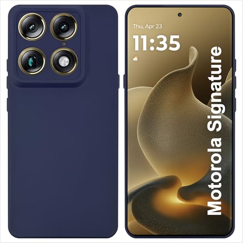 Image of SBMS Silicone Back Cover Case for Motorola Signature | Soft Micro-Fibre Lining Inside | Camera Protection Bump | Shockproof Back Cover Case for Moto Signature (Candy Cloth Blue)